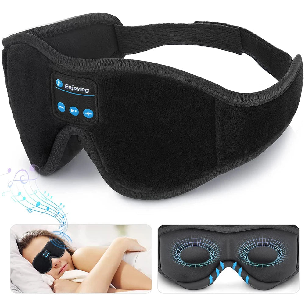 Bluetooth Sleep Headphones Eye Mask – 3D Light Blocking
