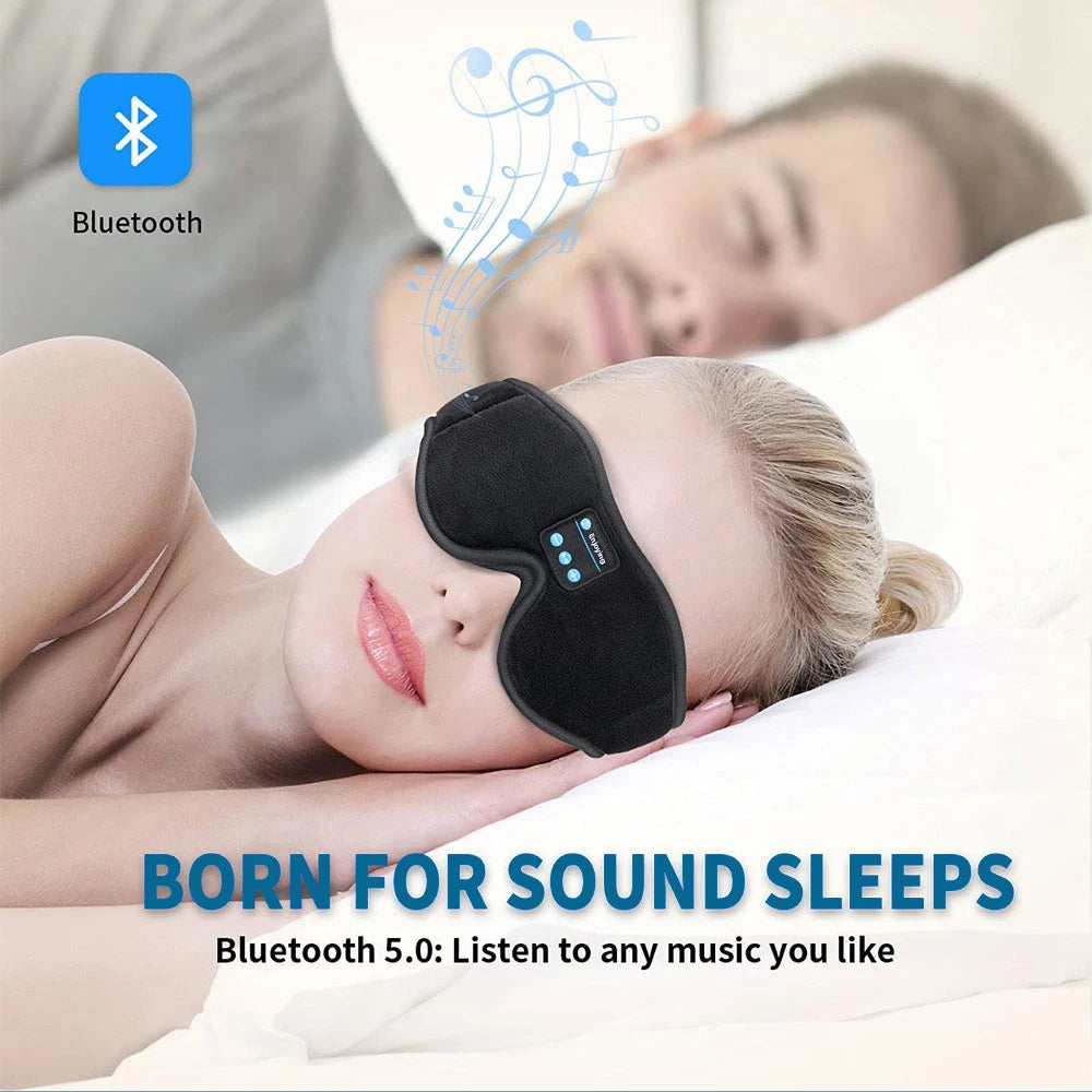 Bluetooth Sleep Headphones Eye Mask – 3D Light Blocking