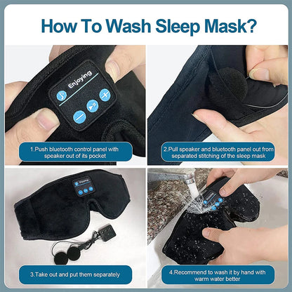 Bluetooth Sleep Headphones Eye Mask – 3D Light Blocking