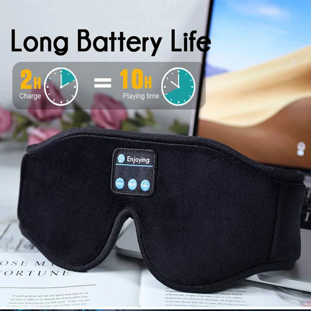 Bluetooth Sleep Headphones Eye Mask – 3D Light Blocking